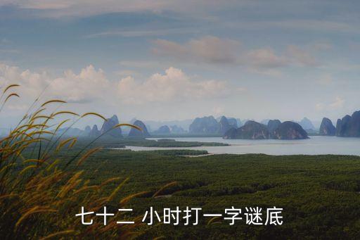 72小時打一個字,72小時打一字謎?