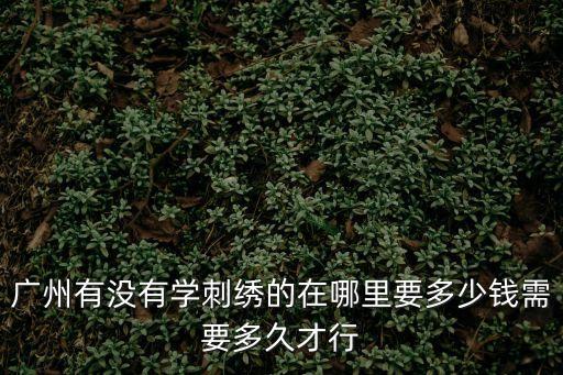 廣州有沒有學刺繡的在哪里要多少錢需要多久才行