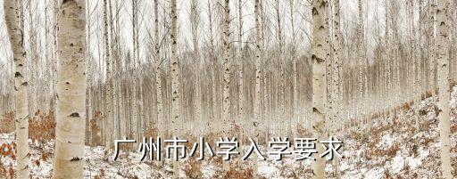廣州市小學入學要求