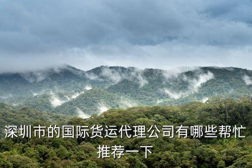 深圳市的國際貨運代理公司有哪些幫忙推薦一下