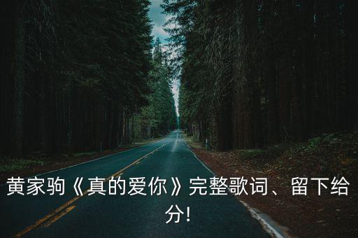溫馨的目光,黃家駒《真的愛你》粵語:媽媽溫馨的目光