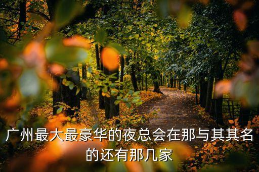 廣州最大最豪華的夜總會在那與其其名的還有那幾家