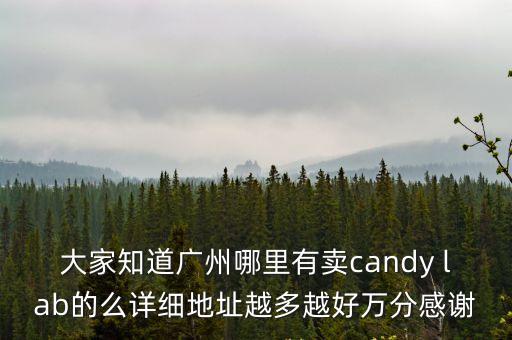 大家知道廣州哪里有賣(mài)candy lab的么詳細(xì)地址越多越好萬(wàn)分感謝