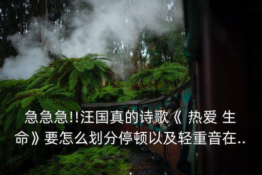 急急急!!汪國真的詩歌《 熱愛 生命》要怎么劃分停頓以及輕重音在...