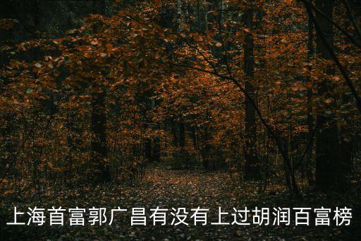 上海市2017富豪榜，上海首富郭廣昌有沒有上過胡潤百富榜