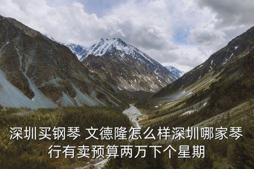 深圳買鋼琴 文德隆怎么樣深圳哪家琴行有賣預算兩萬下個星期