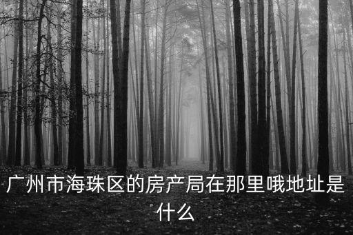 廣州市海珠區(qū)的房產(chǎn)局在那里哦地址是什么
