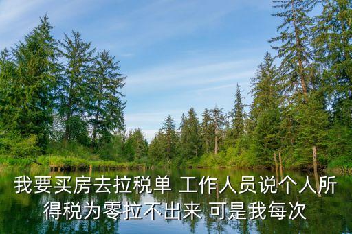 我要買房去拉稅單 工作人員說個人所得稅為零拉不出來 可是我每次