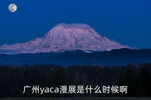 廣州yaca漫展是什么時候啊