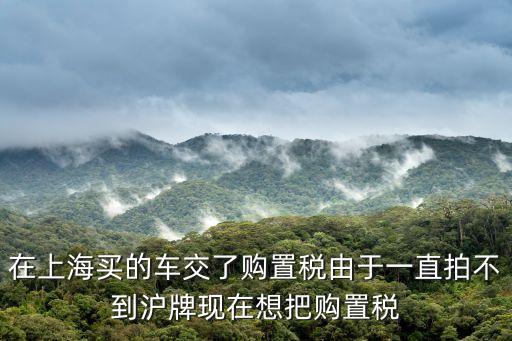 在上海買的車交了購置稅由于一直拍不到滬牌現在想把購置稅