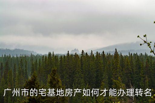 廣州房產轉名，廣州市的宅基地房產如何才能辦理轉名