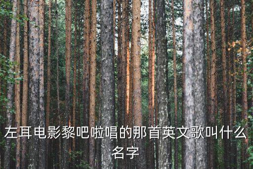 左耳電影黎吧啦唱的那首英文歌叫什么名字