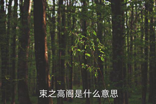  束之高閣是什么意思