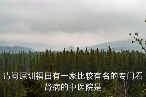請(qǐng)問深圳福田有一家比較有名的專門看腎病的中醫(yī)院是