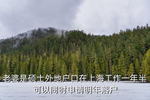 老婆是碩士外地戶口在上海工作一年半可以同時申請明年落戶