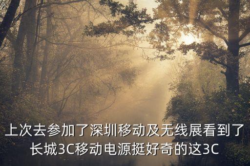 上次去參加了深圳移動及無線展看到了長城3C移動電源挺好奇的這3C