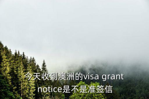 今天收到澳洲的visa grant notice是不是準簽信
