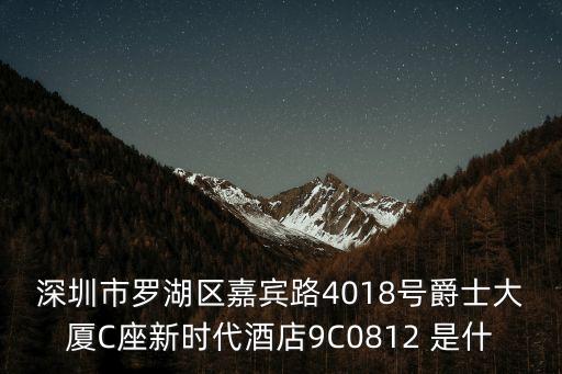 深圳市羅湖區嘉賓路4018號爵士大廈C座新時代酒店9C0812 是什