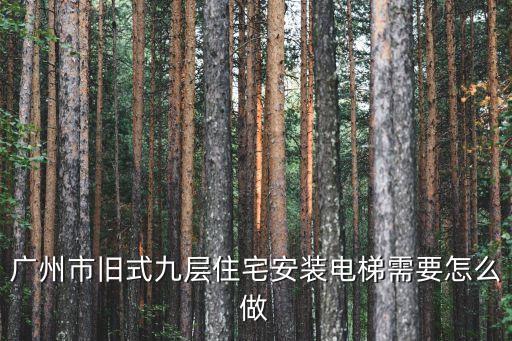 廣州市舊式九層住宅安裝電梯需要怎么做