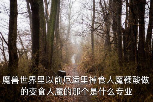 魔獸世界里以前厄運里掉食人魔鞣酸做的變食人魔的那個是什么專業