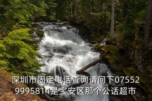 深圳市固定電話查詢請問下075529995814是寶安區那個公話超市