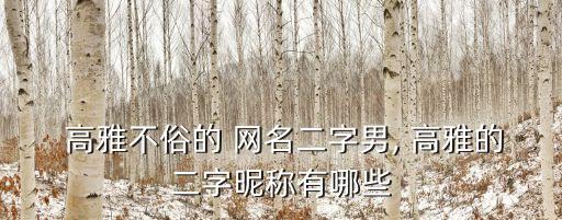 高雅的網名,高雅不俗的網名
