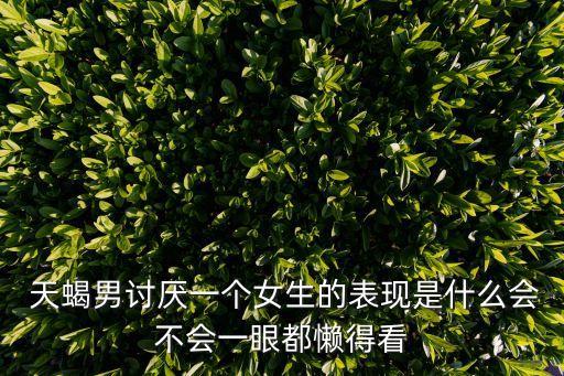  天蝎男討厭一個女生的表現是什么會不會一眼都懶得看
