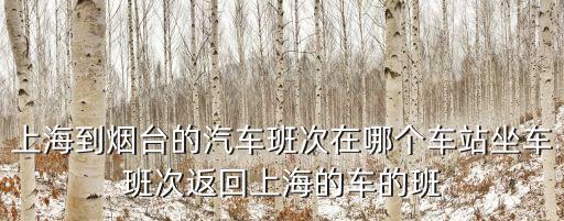 上海到煙臺的汽車班次在哪個車站坐車班次返回上海的車的班