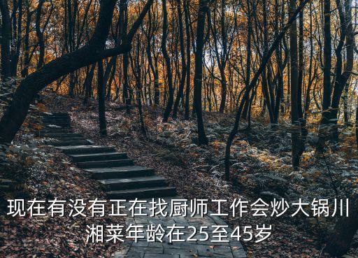 現(xiàn)在有沒有正在找廚師工作會炒大鍋川湘菜年齡在25至45歲