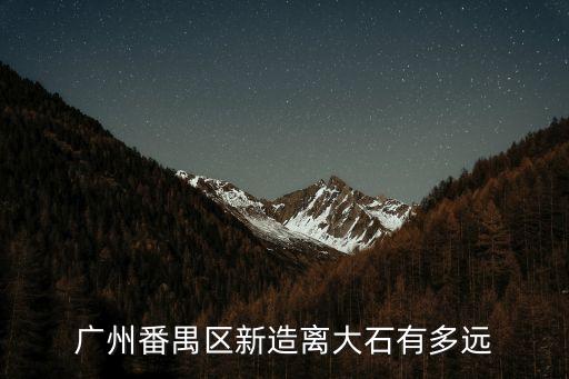 廣州番禺區新造離大石有多遠