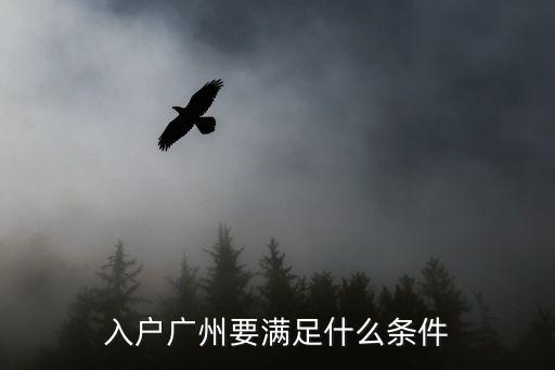入戶廣州要滿足什么條件