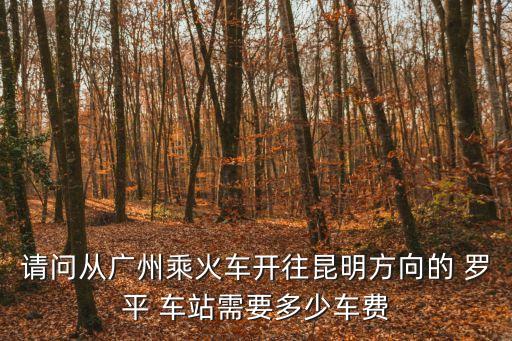 請問從廣州乘火車開往昆明方向的 羅平 車站需要多少車費