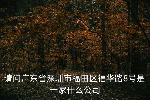 請問廣東省深圳市福田區(qū)福華路8號是一家什么公司