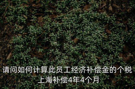 請問如何計算此員工經濟補償金的個稅 上海補償4年4個月