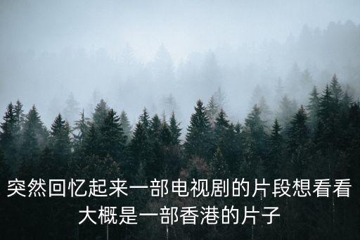突然回憶起來一部電視劇的片段想看看大概是一部香港的片子