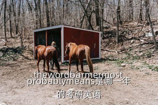 thewordbarmermostprobablymeans是哪一年的考研英語