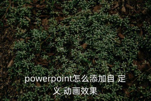ppt自定義動畫,如何設置動畫效果?