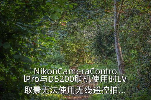 NikonCameraControlPro與D5200聯(lián)機使用時LV取景無法使用無線遙控拍...