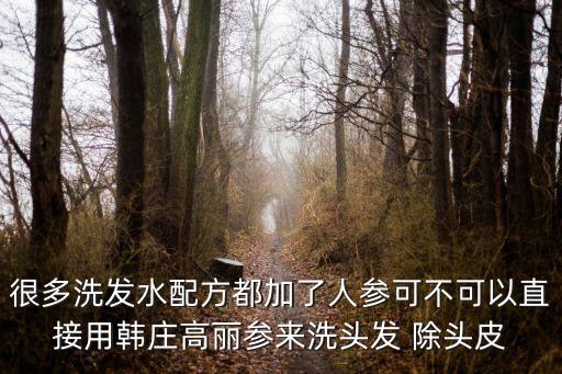 很多洗發(fā)水配方都加了人參可不可以直接用韓莊高麗參來(lái)洗頭發(fā) 除頭皮