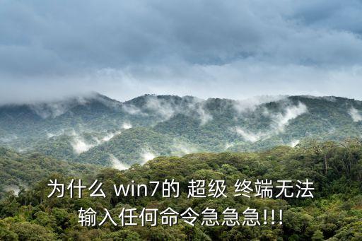為什么 win7的 超級 終端無法輸入任何命令急急急!!!