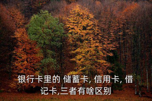 銀行卡里的 儲蓄卡, 信用卡, 借記卡,三者有啥區別