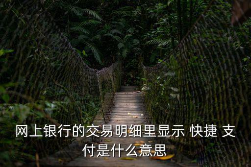 網上銀行的交易明細里顯示 快捷 支付是什么意思
