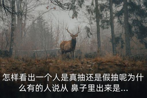 怎樣看出一個人是真抽還是假抽呢為什么有的人說從 鼻子里出來是...