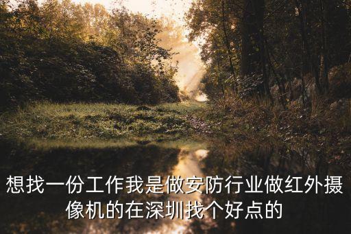想找一份工作我是做安防行業做紅外攝像機的在深圳找個好點的