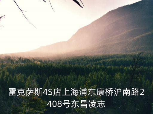 雷克薩斯4S店上海浦東康橋滬南路2408號東昌凌志