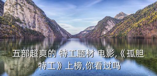 五部超爽的 特工題材 電影,《孤膽 特工》上榜,你看過嗎