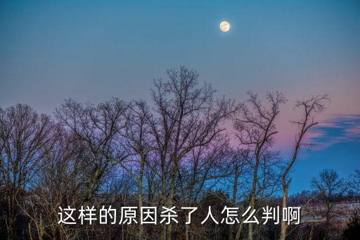 這樣的原因殺了人怎么判啊