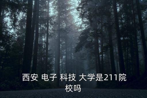  西安 電子 科技 大學是211院校嗎