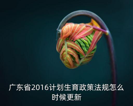 廣東省2016計(jì)劃生育政策法規(guī)怎么時(shí)候更新