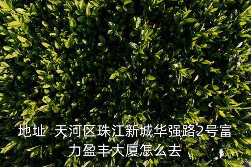 地址  天河區(qū)珠江新城華強(qiáng)路2號富力盈豐大廈怎么去